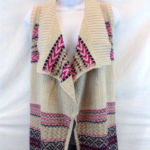 Max Studio Open Front Knit Vest Sleeveless Cardigan Girls Size M (10-12) - Picture 2 of 13